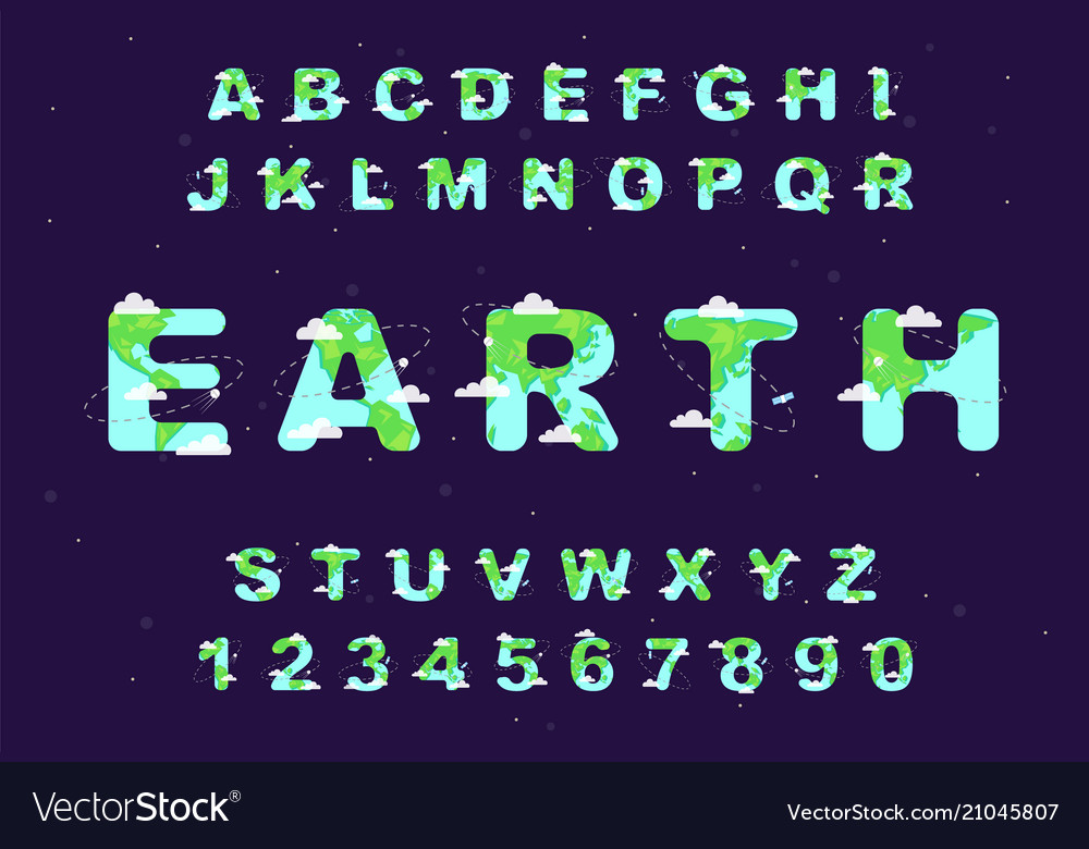 Пример шрифта Earth #1