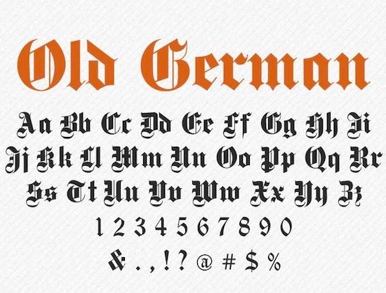 Пример шрифта Old German #1