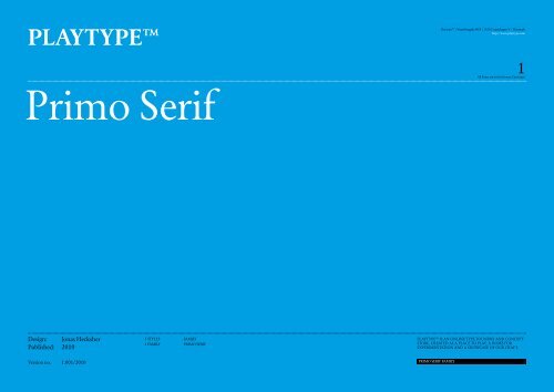 Пример шрифта Primo Serif #1