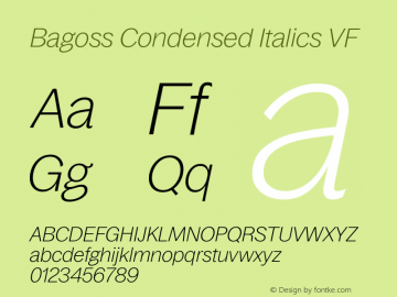 Пример шрифта Bagoss Condensed #1