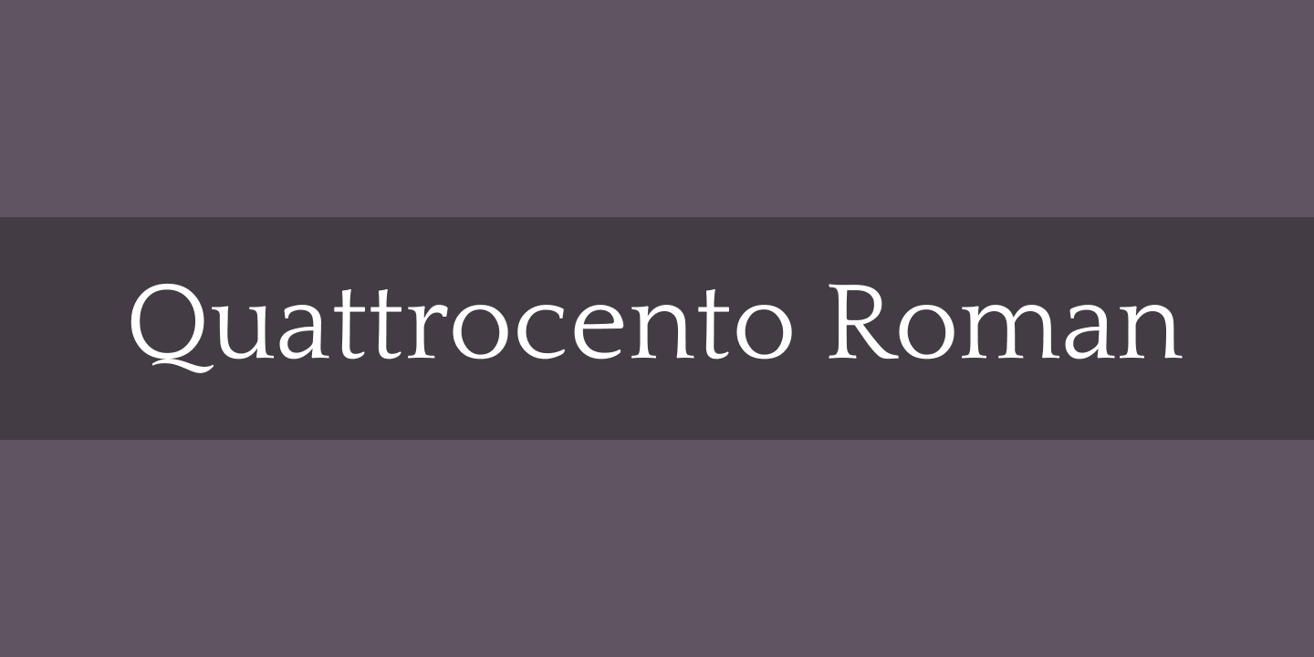 Пример шрифта Quattrocento Roman #1