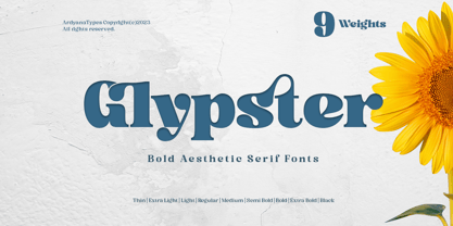 Пример шрифта Glypster #1