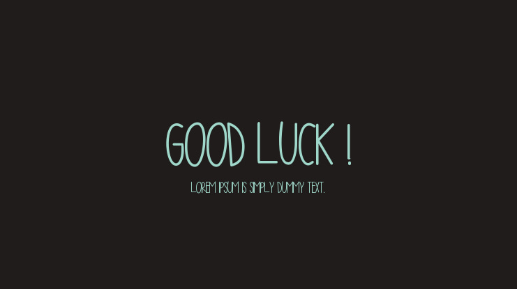 Пример шрифта Good Luck #1