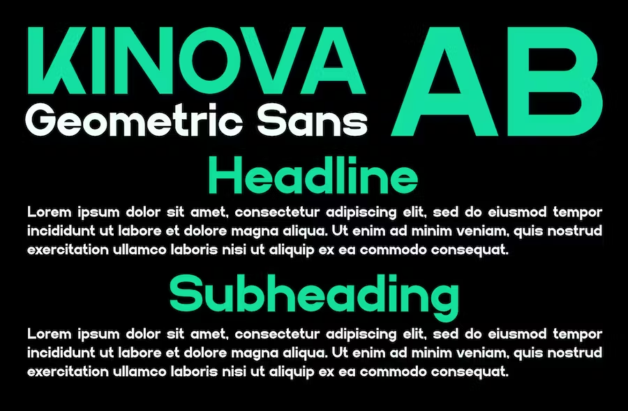 Пример шрифта KINOVA #2