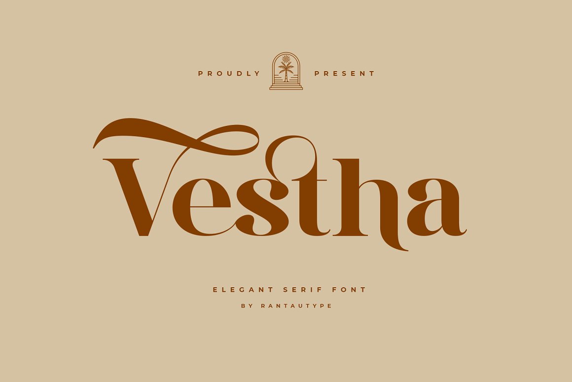 Пример шрифта Vestha #1