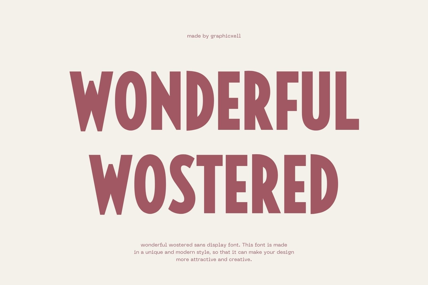 Пример шрифта Wonderful Wostered #1