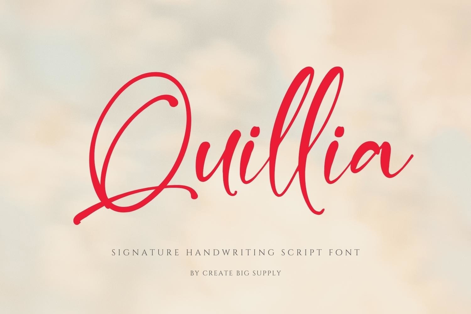 Пример шрифта Quillia #1