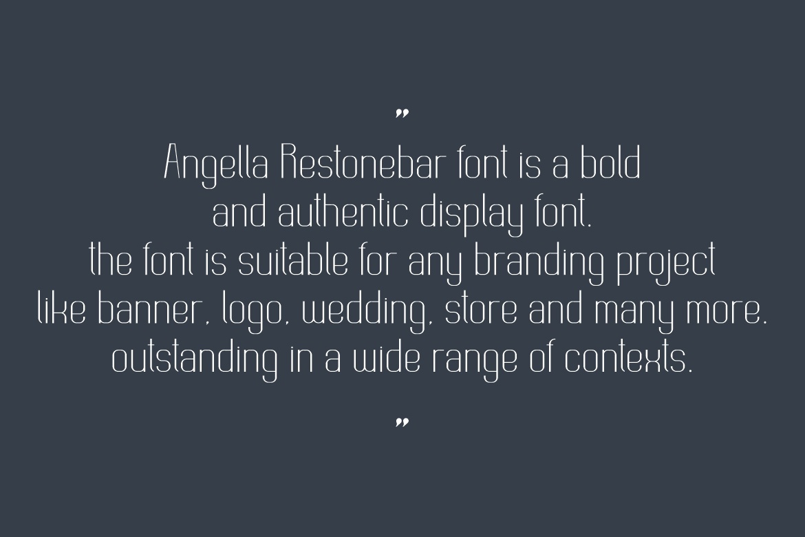 Пример шрифта Angella Restonebar #3