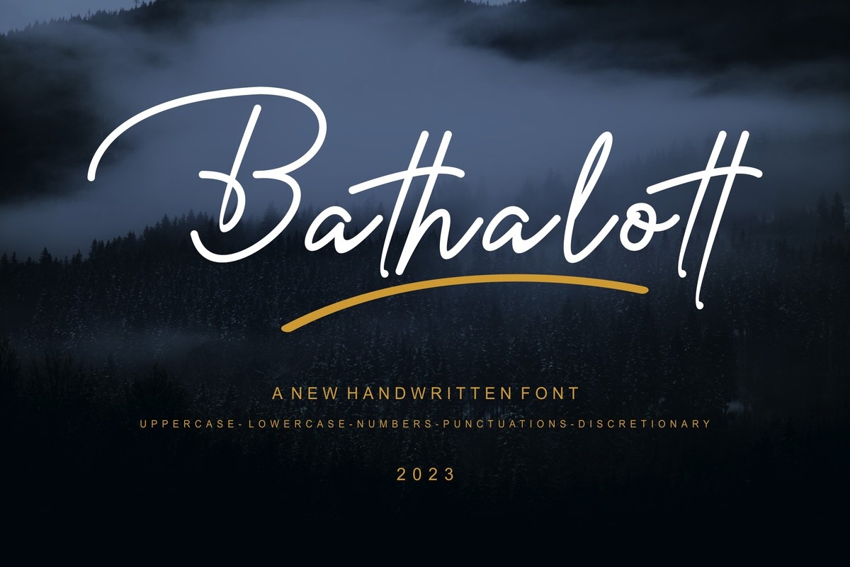 Пример шрифта Bathalott #1