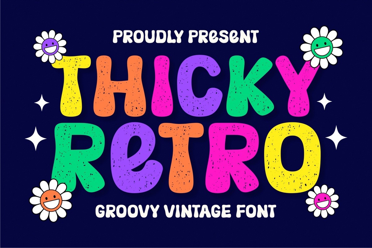 Пример шрифта Thicky Retro #1