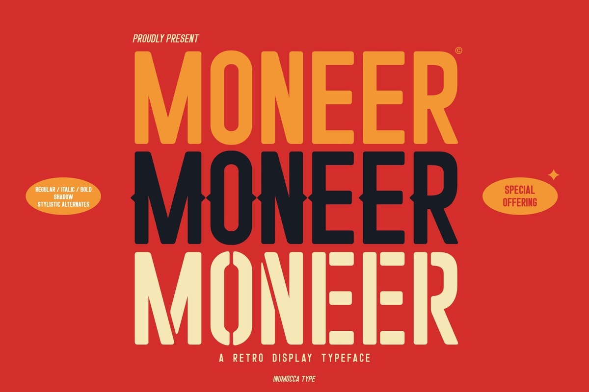 Пример шрифта Moneer #1
