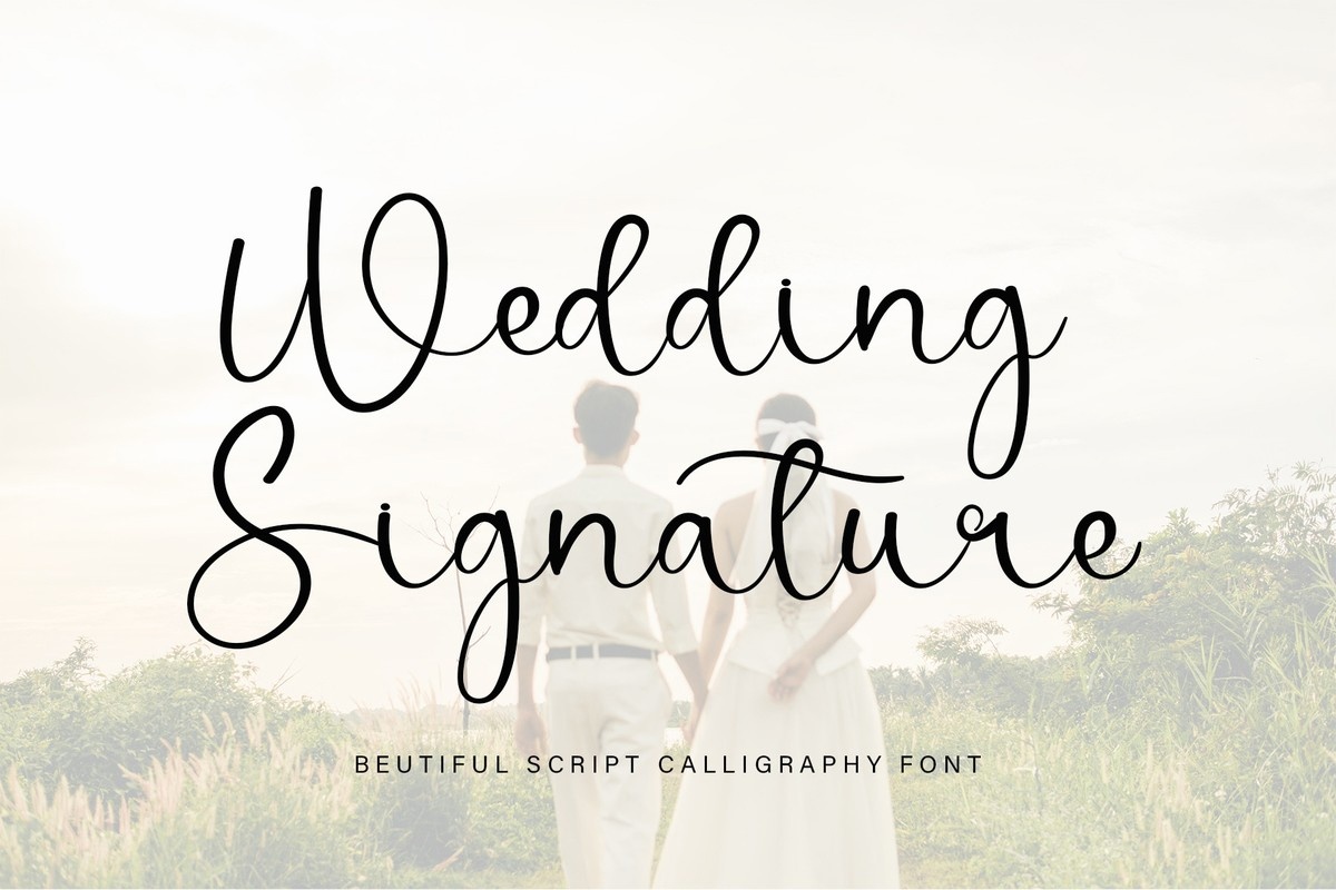 Пример шрифта Wedding Signature #1