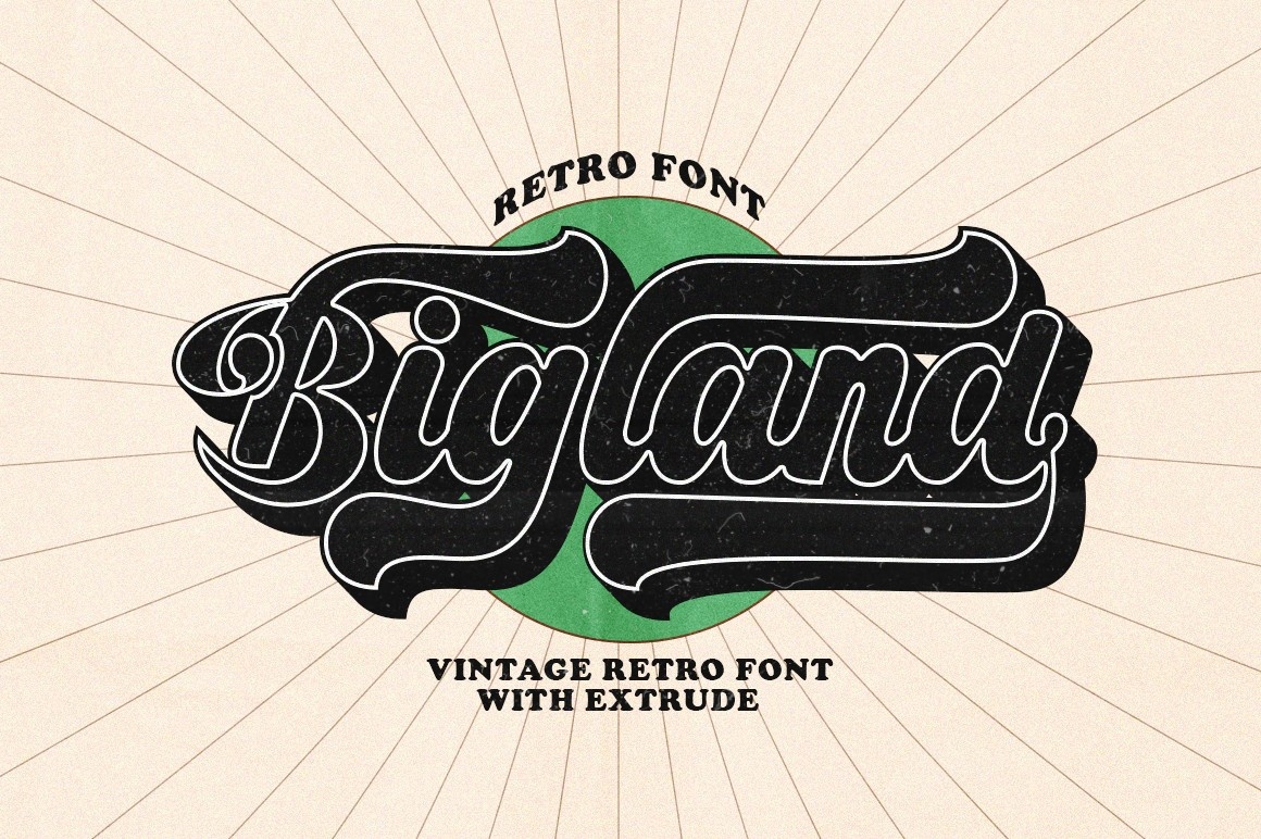 Пример шрифта Bigland Retro #1
