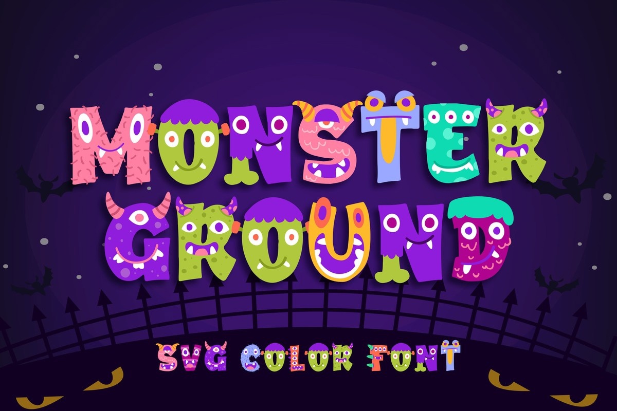 Пример шрифта Monster Ground SVG #1