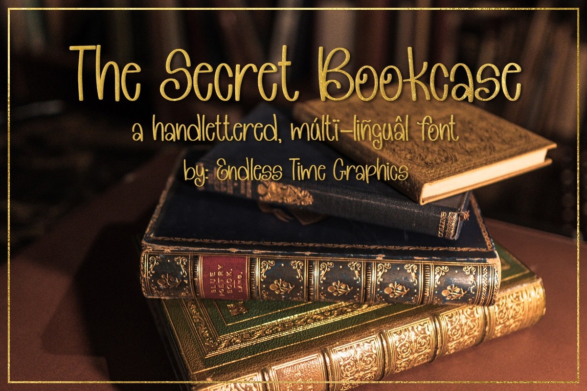 Пример шрифта The Secret Bookcase #1