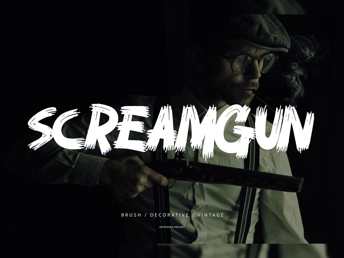Пример шрифта Screamgun #1