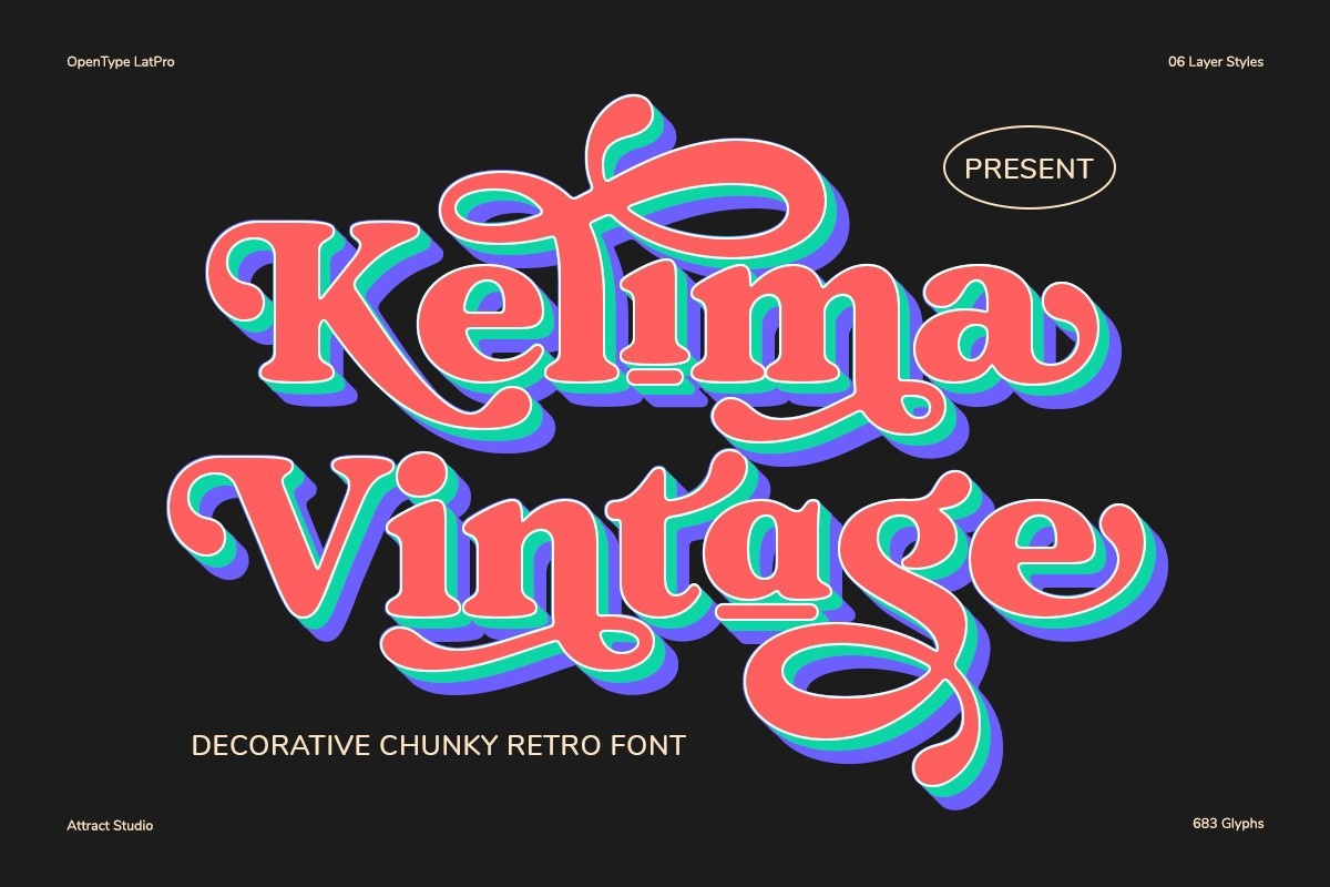 Пример шрифта Kelima Vintage #1