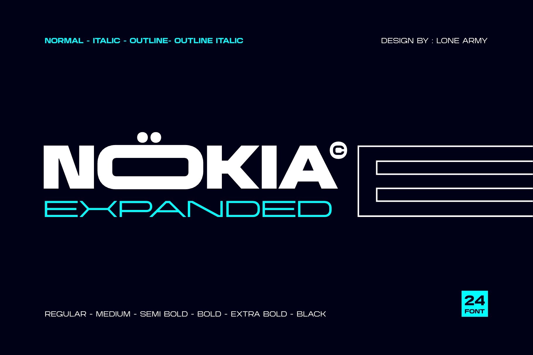 Пример шрифта Nokia Expanded #1
