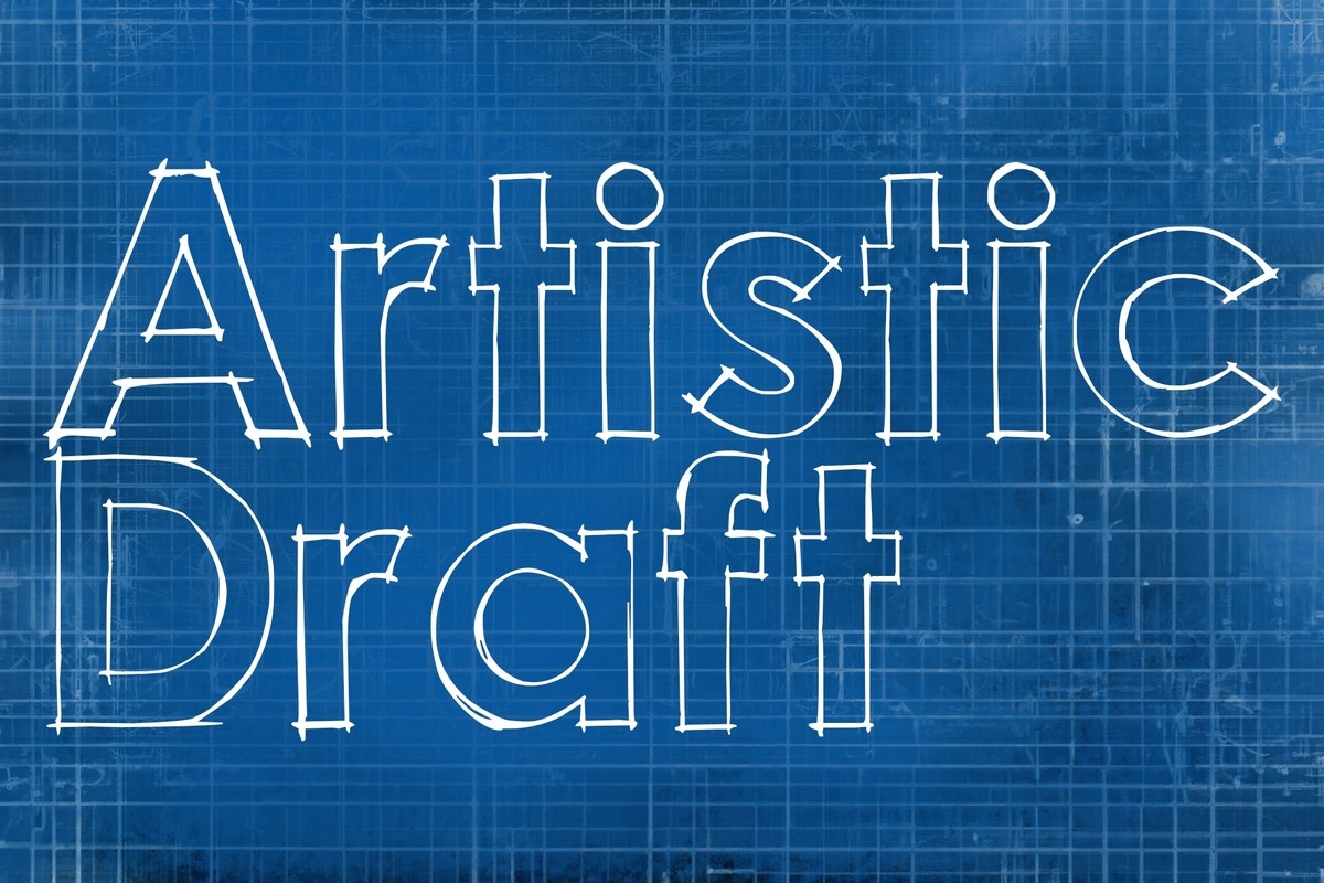 Пример шрифта Artistic Draft #1