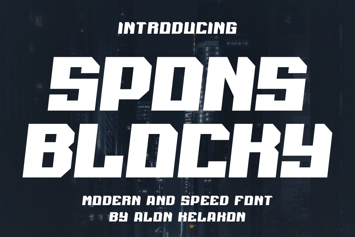 Пример шрифта Spons Blocky #1