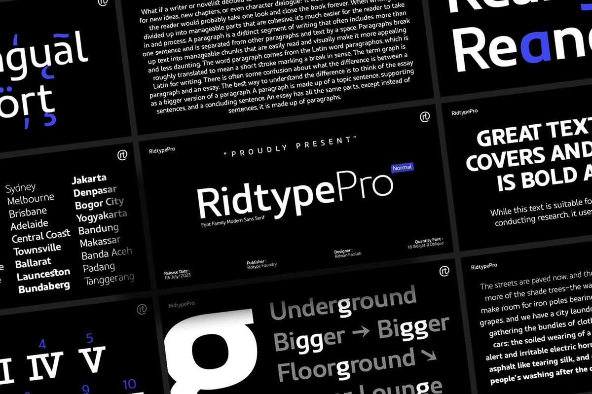 Пример шрифта Ridtype Pro #1