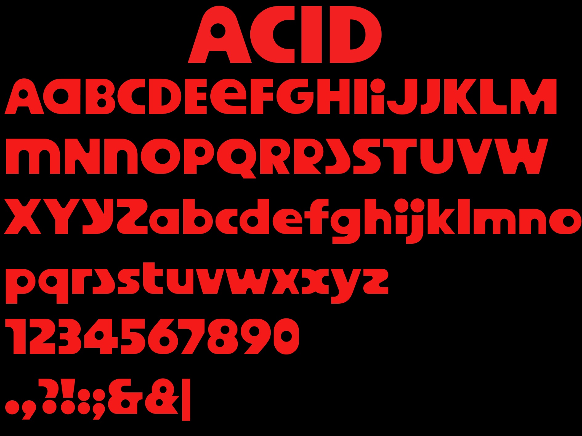 Пример шрифта Acid #1