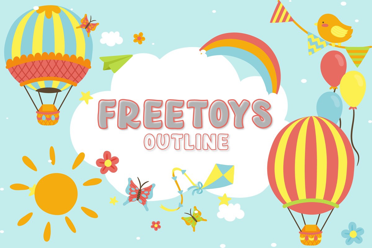 Пример шрифта Freetoys Outline #1