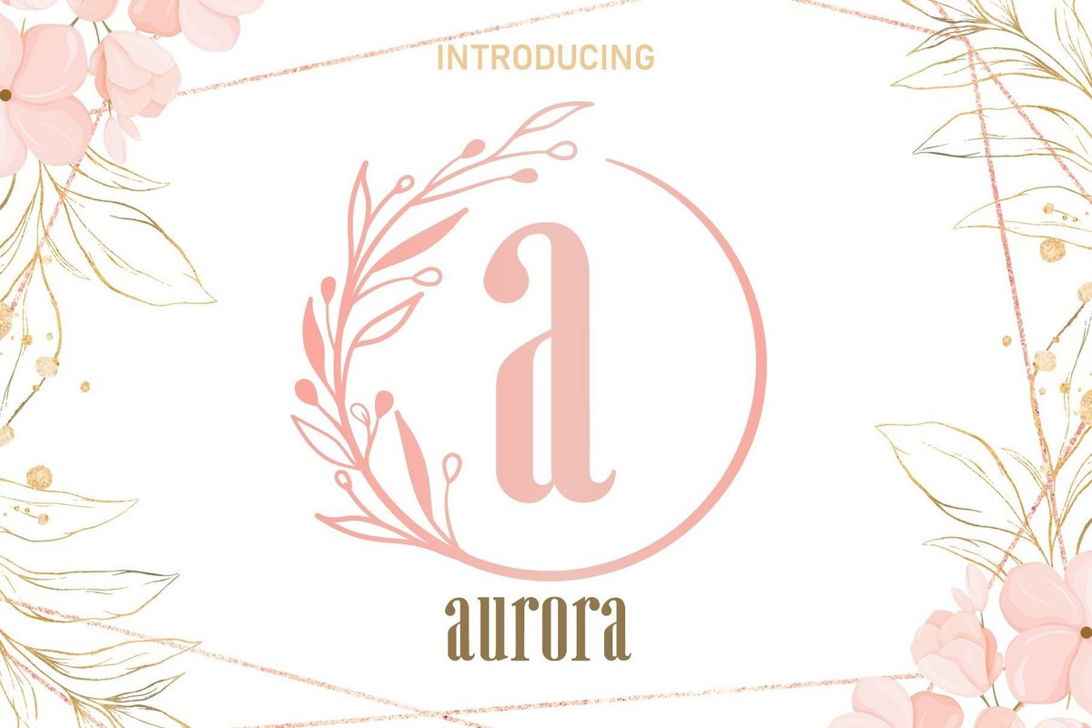 Пример шрифта Aurora Leaf Circle Monogram #1