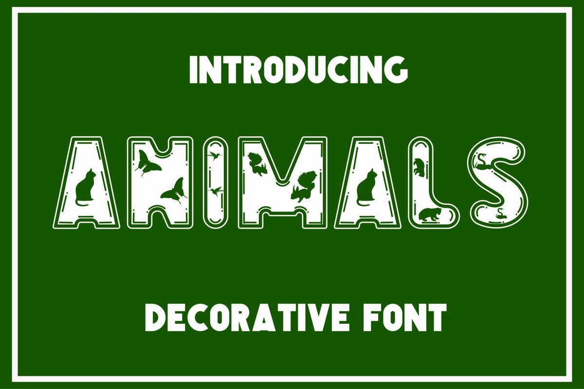 Пример шрифта Animals #1
