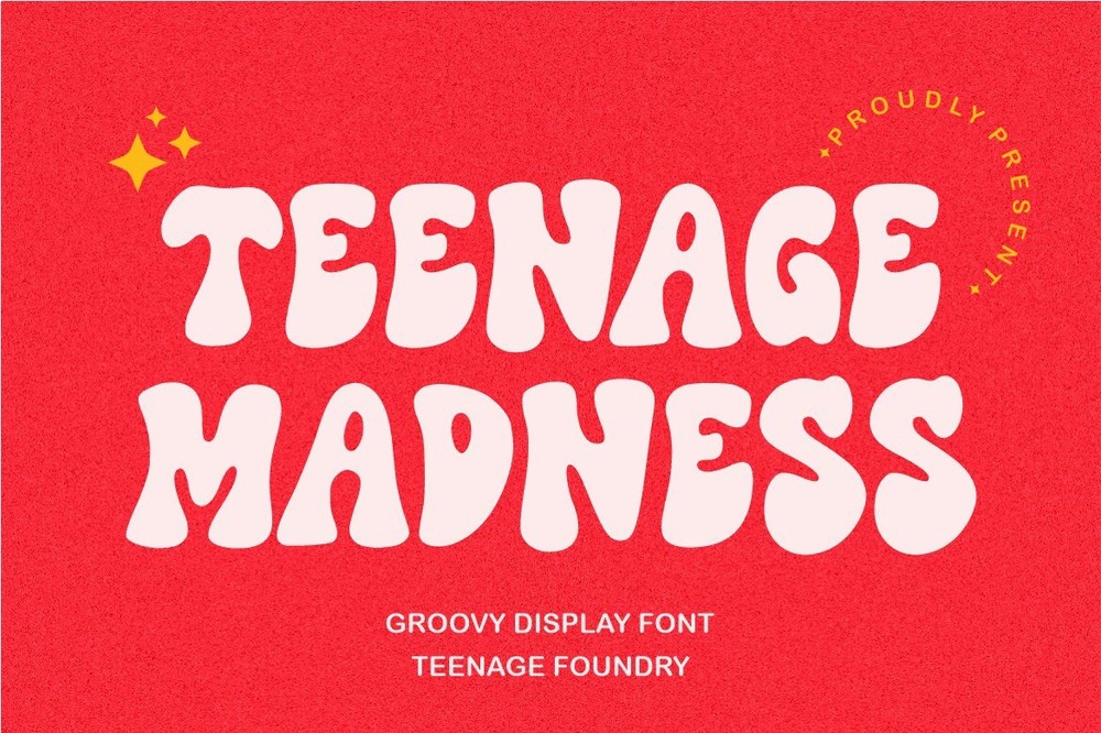 Пример шрифта Teenage Madness #1