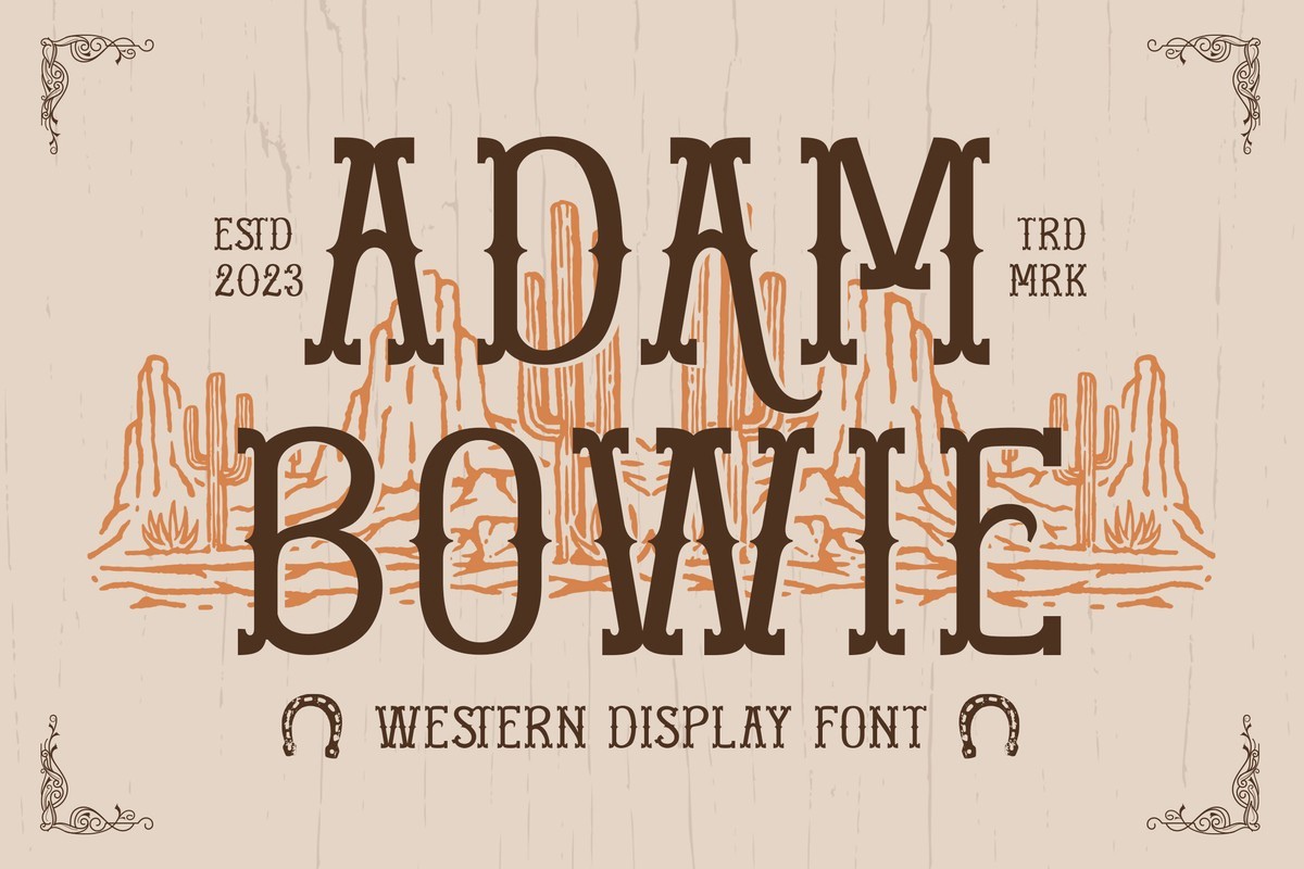 Пример шрифта Adam Bowie #1