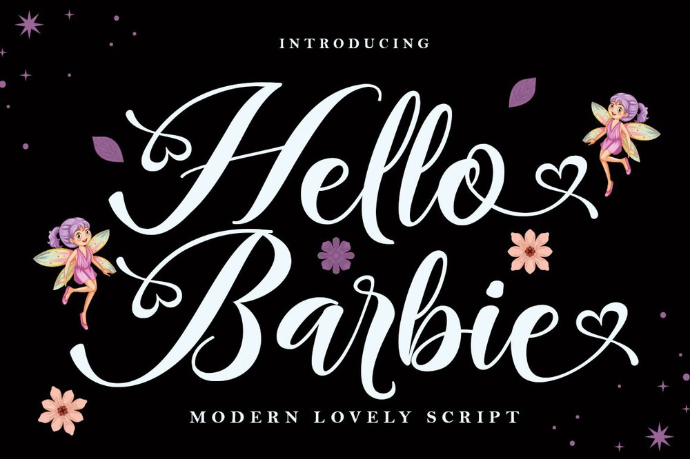 Пример шрифта Hello Barbie Script #1