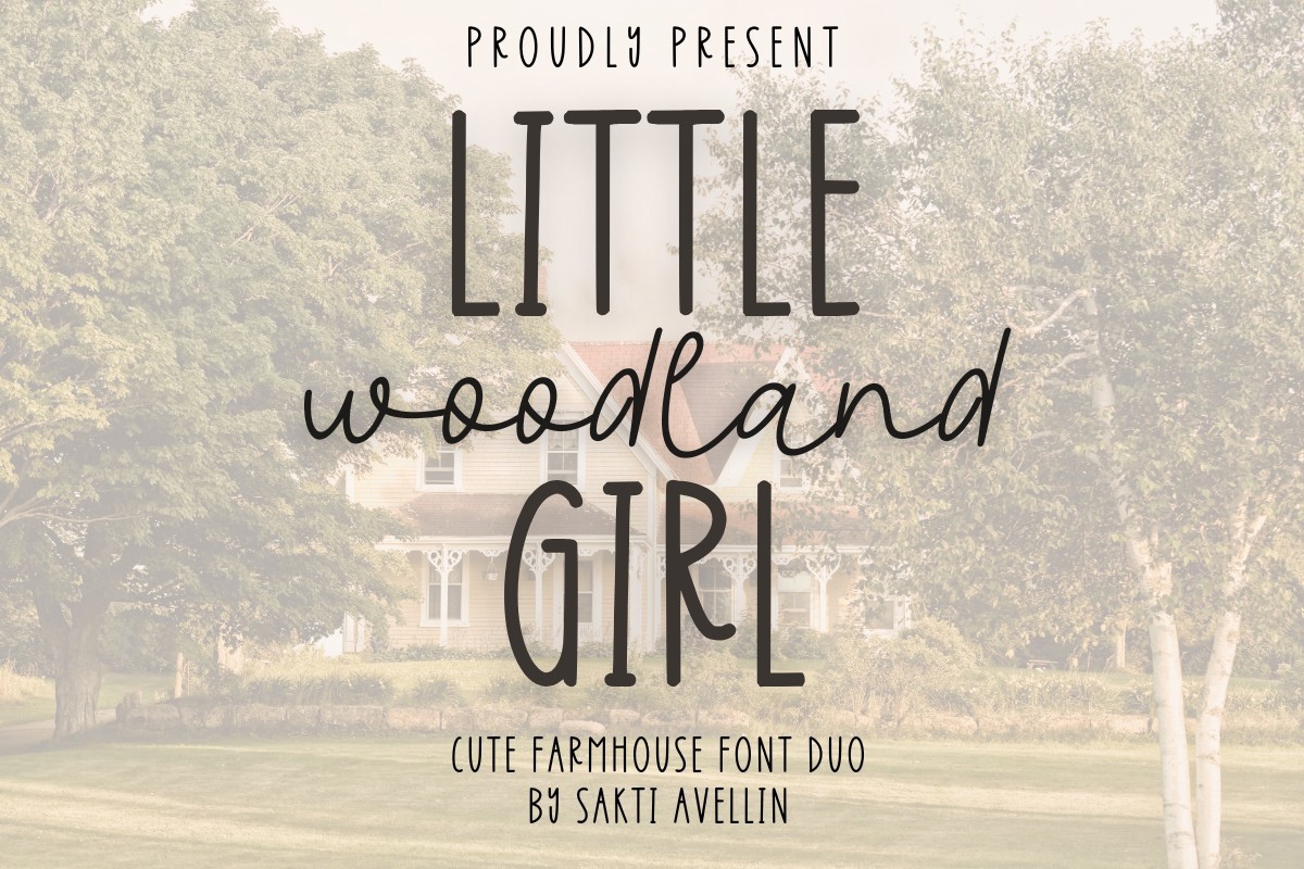 Пример шрифта Little Girl Woodland Duo #1