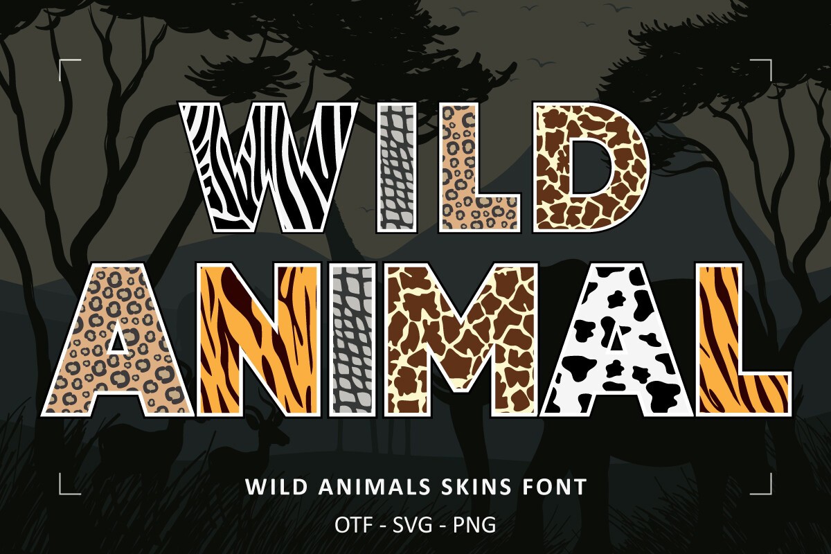 Пример шрифта Wild Animals Skins #1