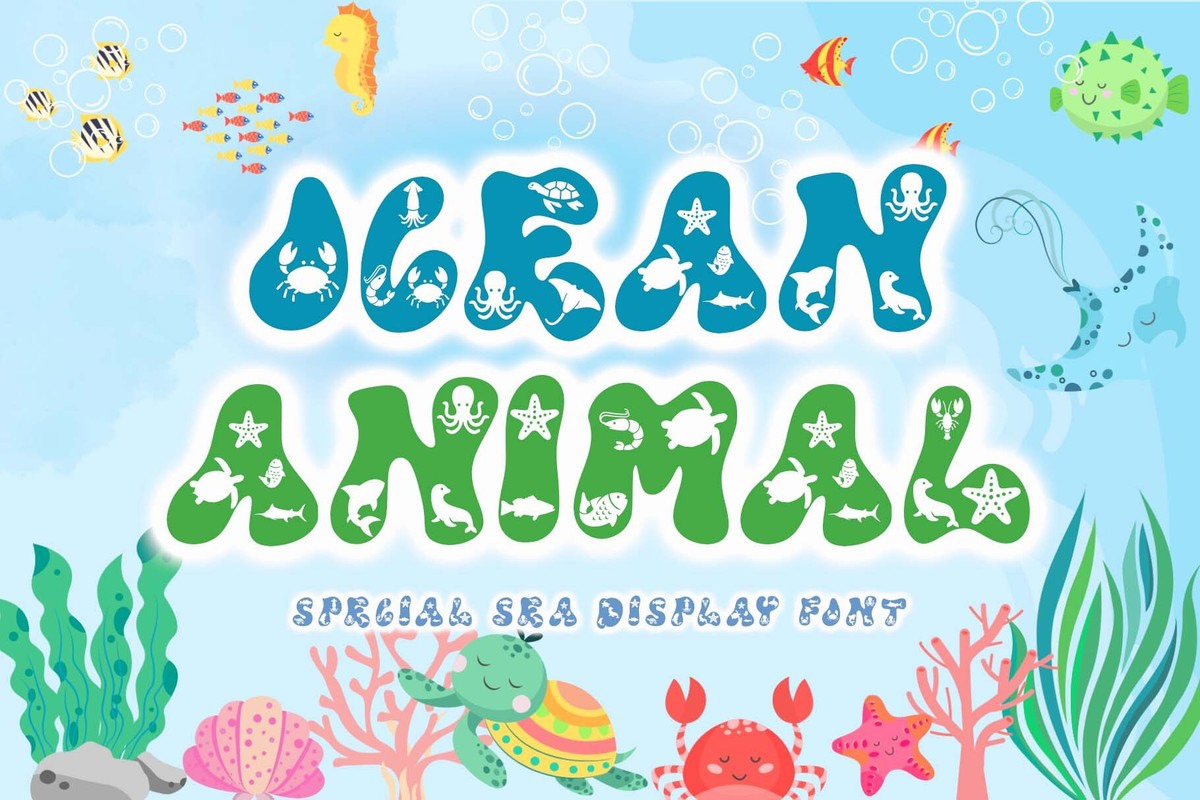 Пример шрифта Ocean Animal #1