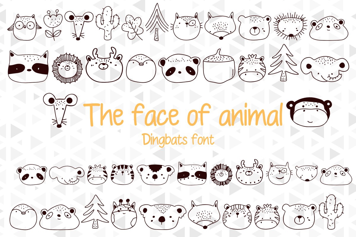Пример шрифта The Face of Animal #1