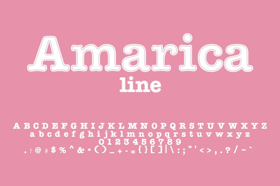 Пример шрифта Amarica Line #1