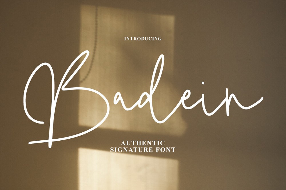 Пример шрифта Badein Signature #1