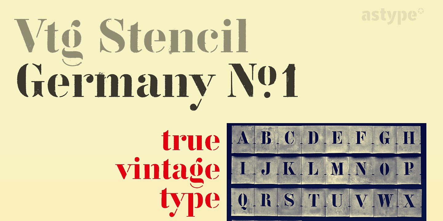 Пример шрифта Vtg Stencil Germany No.1 #1