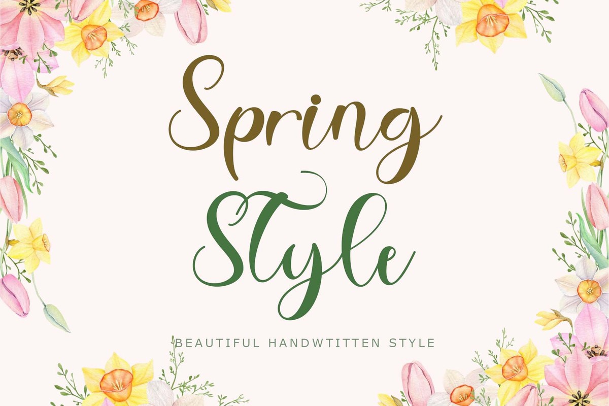 Пример шрифта Spring Style #1