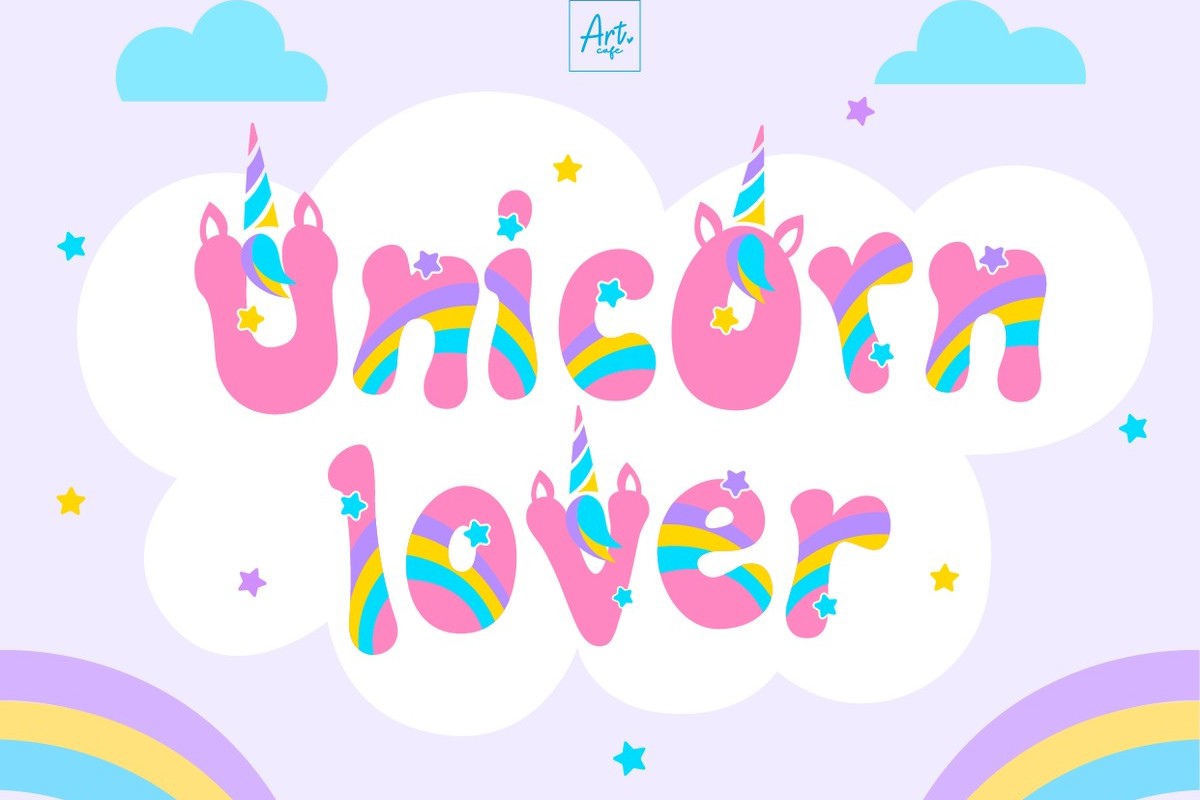 Пример шрифта Unicorn Lover #1