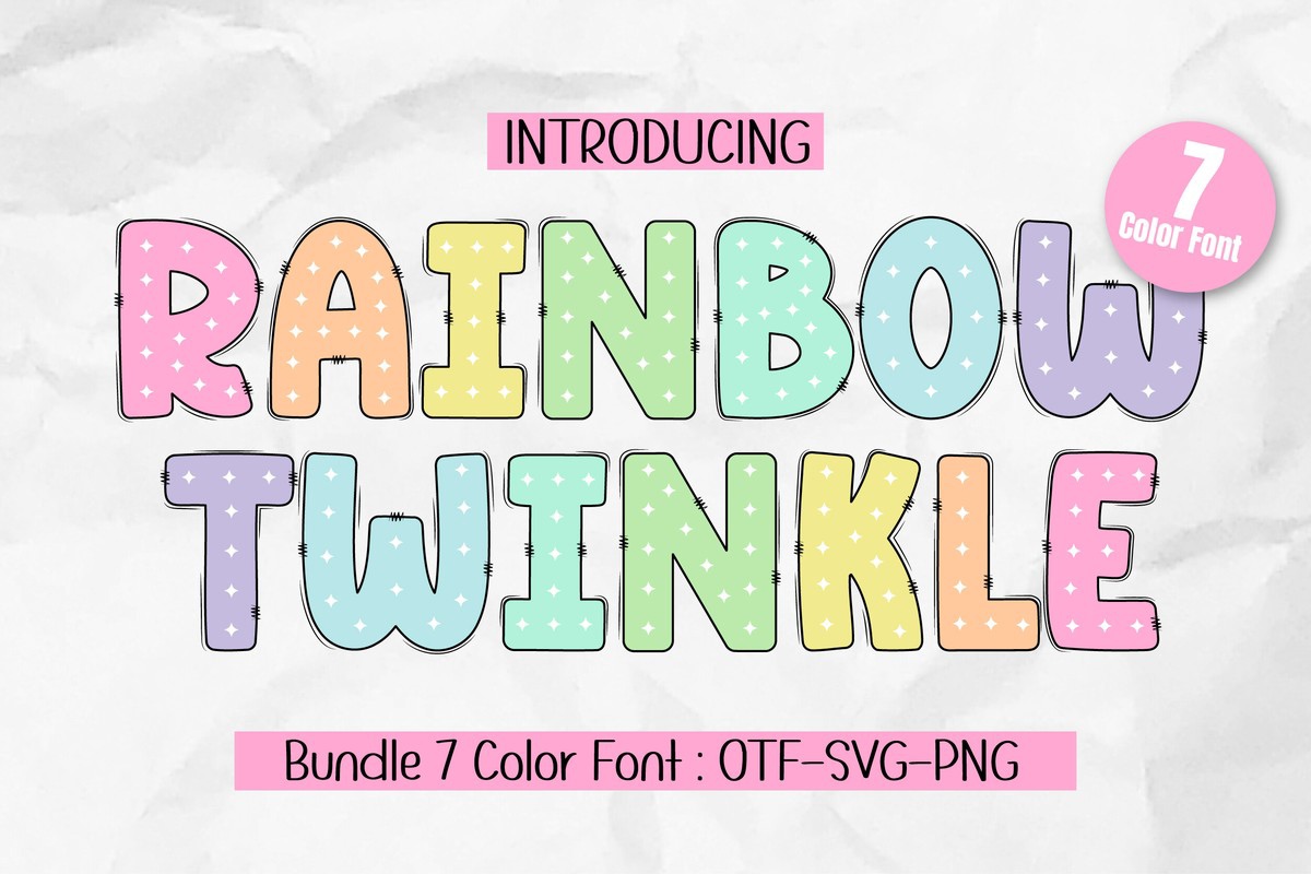 Пример шрифта Rainbow Twinkle #1