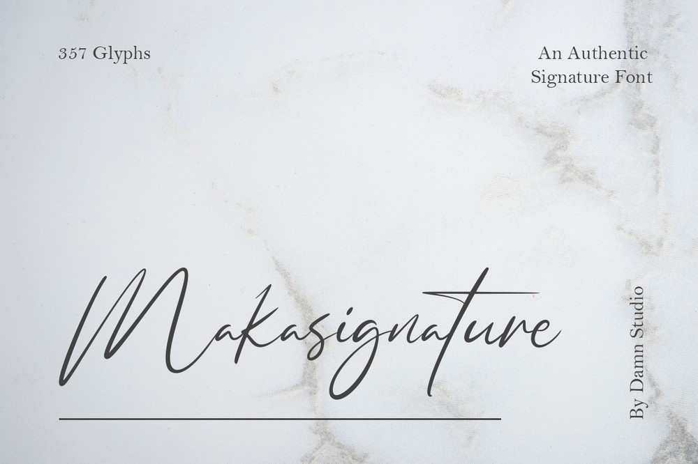 Пример шрифта Makasignature #1