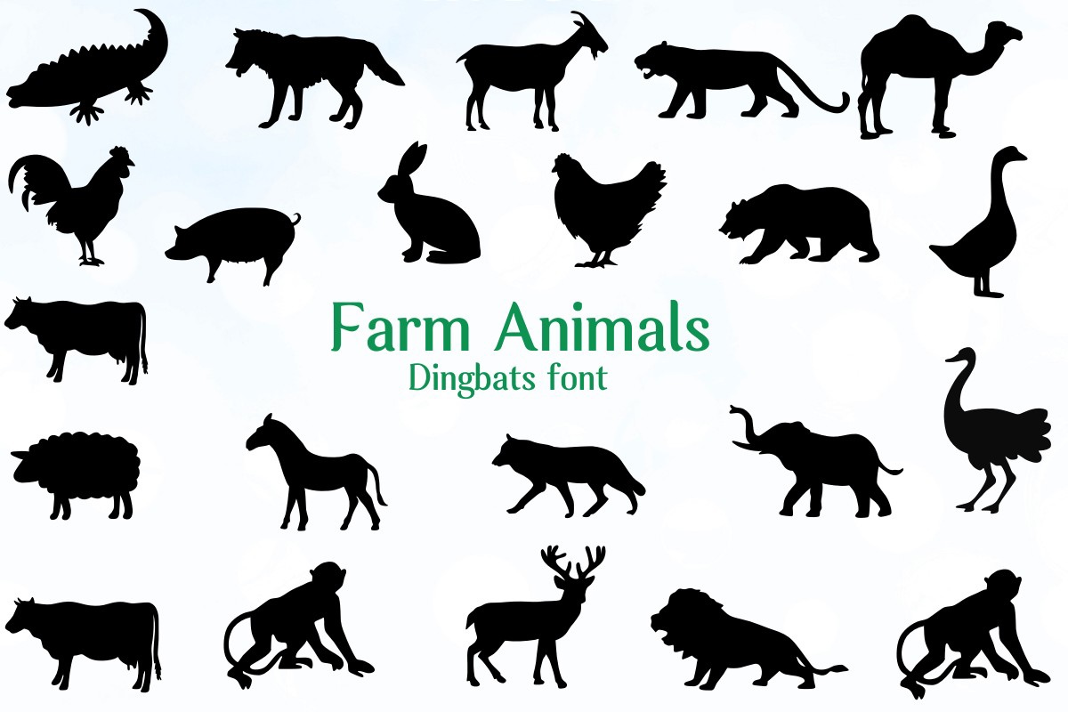 Пример шрифта Farm Animals #1
