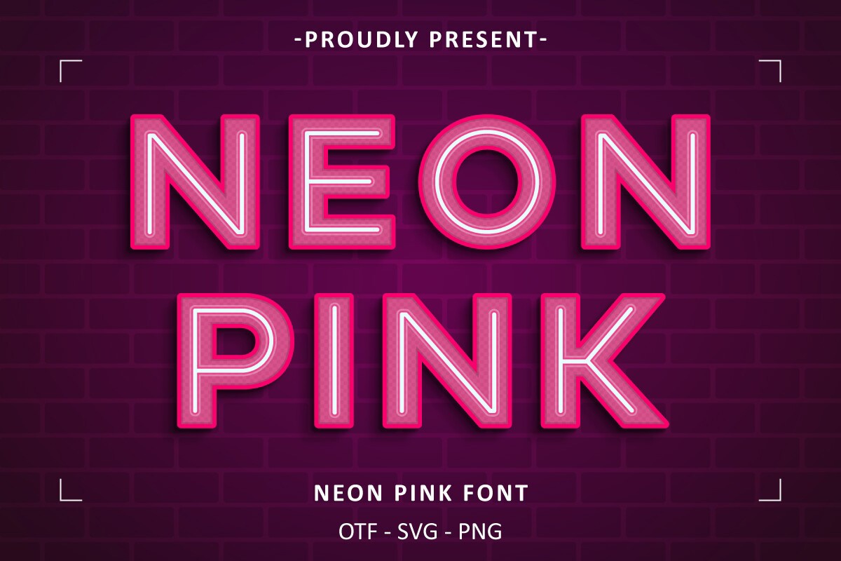 Пример шрифта Neon Pink #1