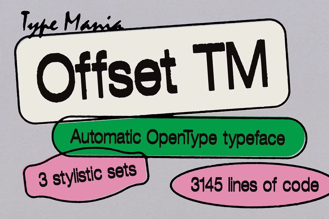 Пример шрифта Offset TM #1