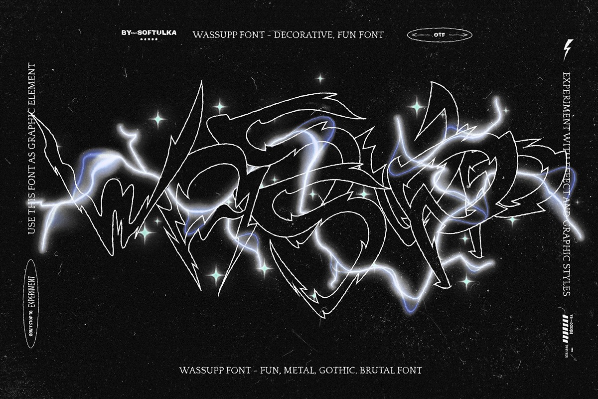 Пример шрифта Wassupp #1