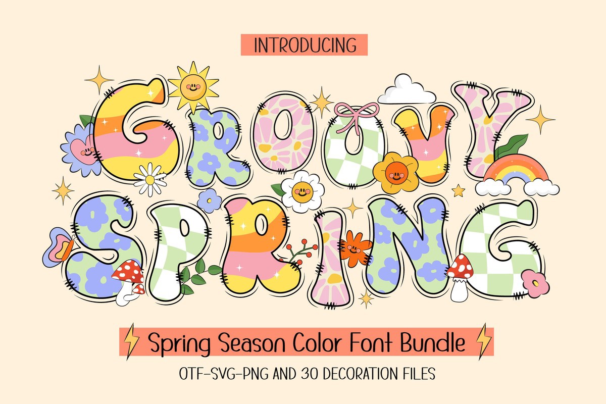 Пример шрифта Groovy Spring #1