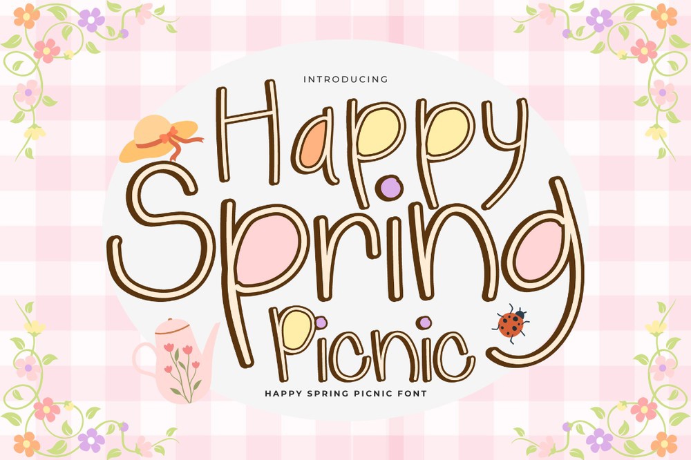 Пример шрифта Happy Spring Picnic #1