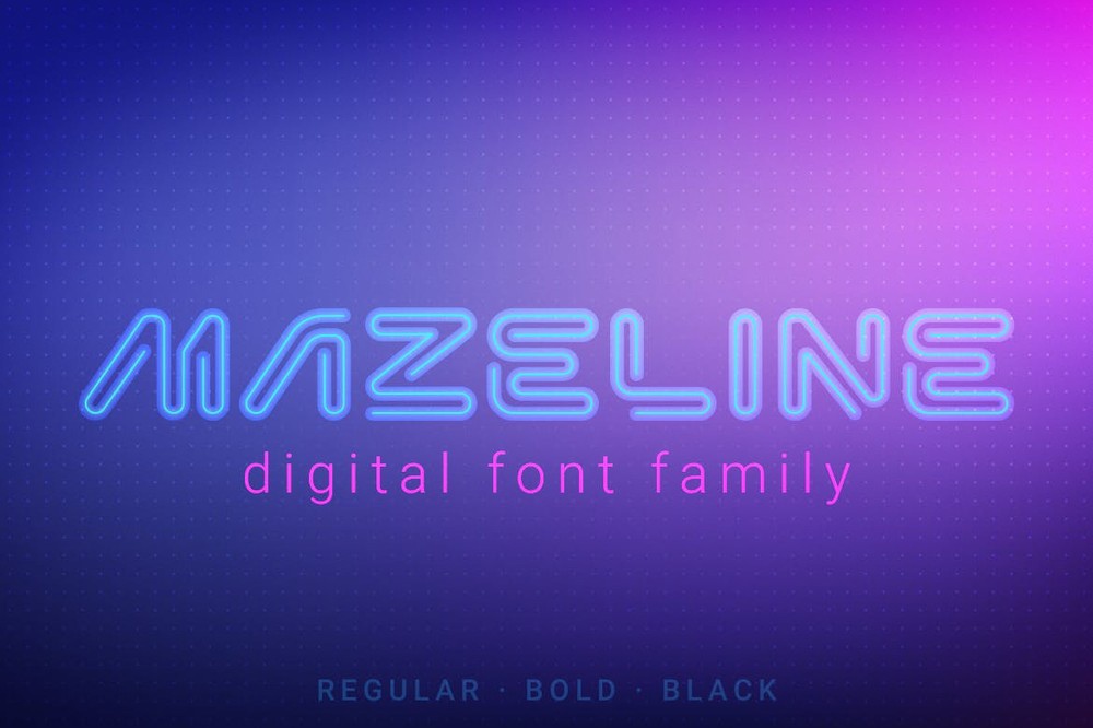Пример шрифта Mazeline #1